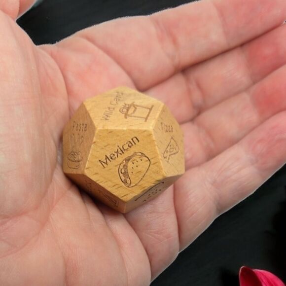 New Date Night Decision Dice Family Food Game 12 Choice Pizza Steak Pasta - Picture 2 of 5